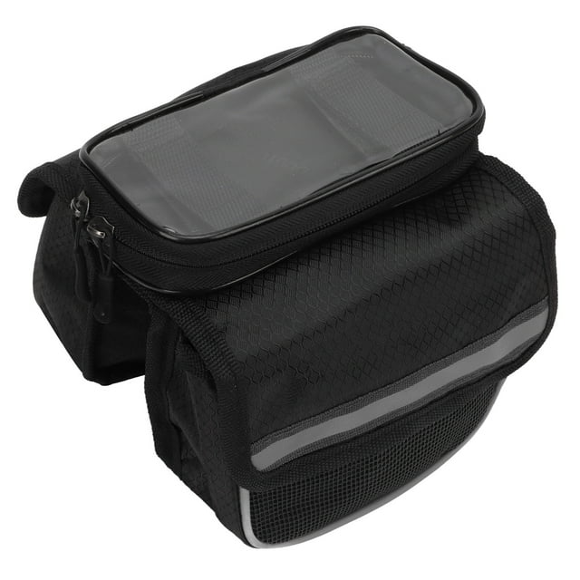 Bicycle Bag, Reflective Tapes Shock Resistant Bike Frame Bag For Cycling For DIY For Bike Black