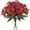 Red, variant on Artificial Impatiens Bouquet Uv Resistant Fuchsia Pink Faux Flowers For Outdoor Indoor Porch Patio Cemetery Decor(Pink)