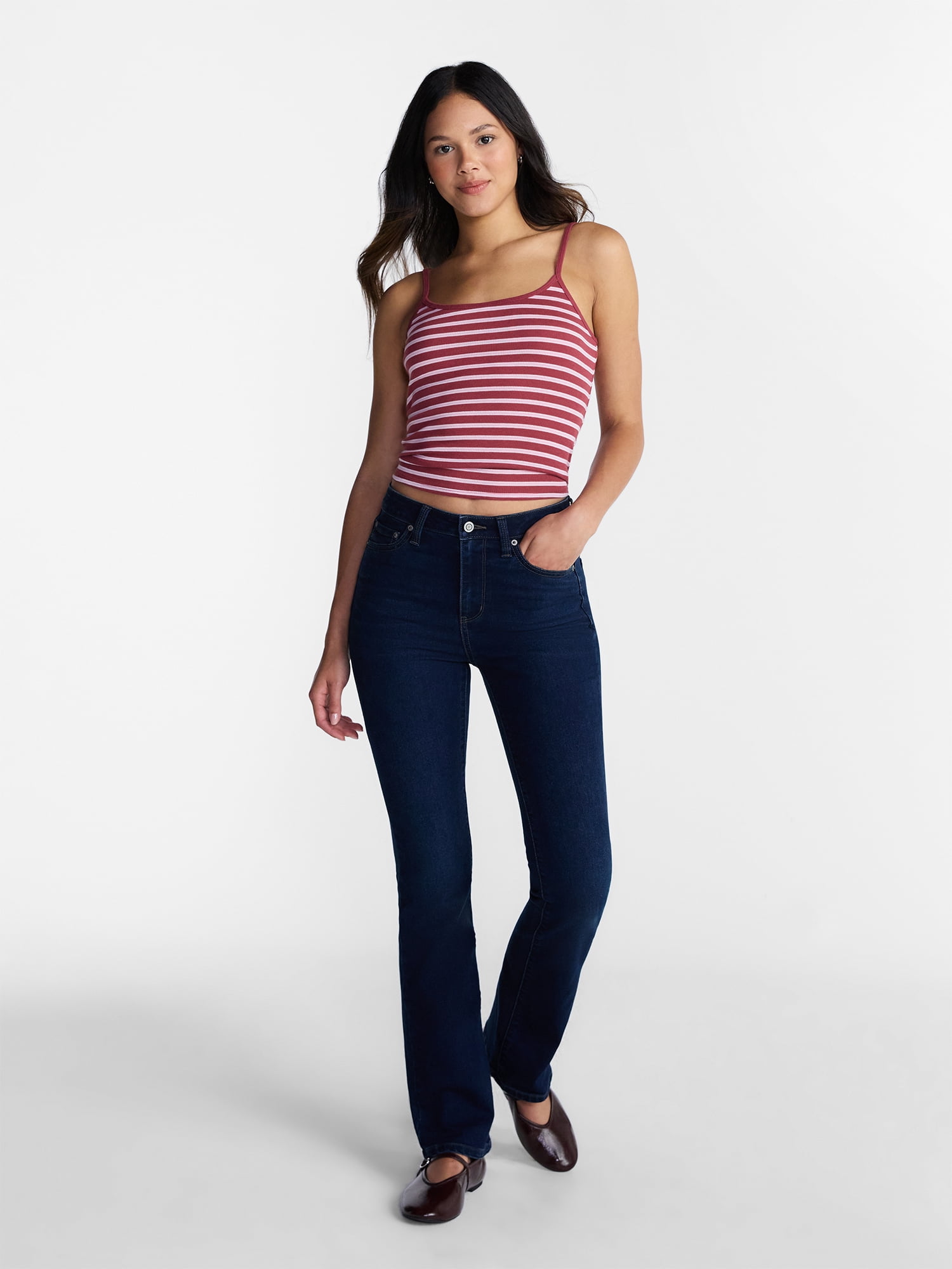 No Boundaries Women's Mid Rise Bootcut Jean, 32" Inseam, Sizes 00-20