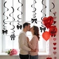 thumbnail image 5 of Elegant Bow Swirl Hanging Ornament Set - Valentine's Day Party Ceiling Decor - Six-Piece Decorative Pendant Collection for Special Events, 5 of 7