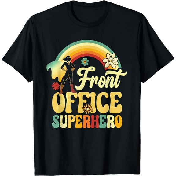 Groovy Retro Front Office Superhero Women Gift Short Sleeve Graphic T-Shirt