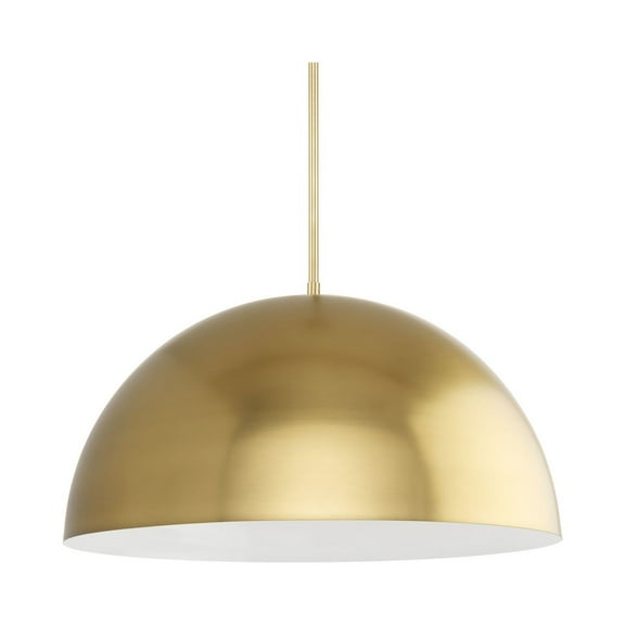 Perimeter Collection One-Light Brushed Gold Mid-Century Modern Pendant with metal Shade