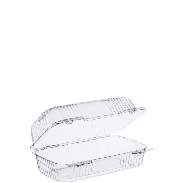 Contenedor con bisagras Dart C35UT1 transparente de 9 pulgadas (caja de 250)