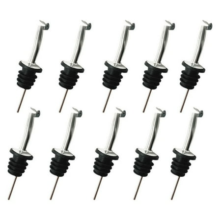 Liquor Bar Accessories 10 Pcs Stainless Steel Liquor Bottle Speed Pourers Tapered Spout Perfect for Pubs, Clubs, Restaurants, Bars, Coffee Shops and Diners ()