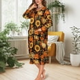 thumbnail image 2 of FOR U DESIGNS Sunflower Pumpkin Print Womens Nightgown Lightweight Long Sleeve Night Shirts Zip Up Duster Lounger Robe with Pockets, Long Sleeve House Coat Fall Home Decor, 3XL, 2 of 8