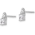 thumbnail image 2 of Solid 14k White Gold White Topaz and Diamond Post Earrings - 9mm, 2 of 6