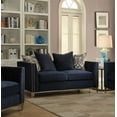 thumbnail image 3 of Navy Blue Fabric Living Room Furniture Sofa Set 2pc Contemporary Metal Frame Base, 3 of 6