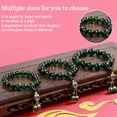thumbnail image 5 of Pulsera de vidrio de color verde, cuentas de Buda, pulseras elásticas de cuentas de meditación de yoga para hombres y mujeres, 5 of 5