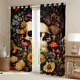thumbnail image 2 of Castle Fairy Teens Gothic Skull Black Out Curtains,Botanical Mushroom Flowers Curtains Pack of 2 (42x63 Each),Vintage Aesthetic Bedroom Curtains,Breathable Home Decor, 2 of 6