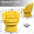 thumbnail image 5 of Newnno 360° Swivel Accent Chairs, Mid-Century Modern Velvet Barrel Chair, Comfy Shell Shape Arm Chair with Lumbar Pillow for Living Room, Bedroom, Office, Yellow, 5 of 13