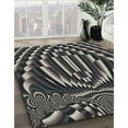 thumbnail image 3 of Ahgly Company Machine Washable Indoor Rectangle Transitional Midnight Gray Area Rugs, 8' x 10', 3 of 7