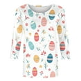 thumbnail image 2 of Otvok Womens Fashion Easter Printed T-Shirt 3/4 Sleeve Blouse Round Neck Casual Tops, 2 of 6