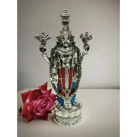 german silver colorful lord tirupati balaji idol for home/office/ gift item