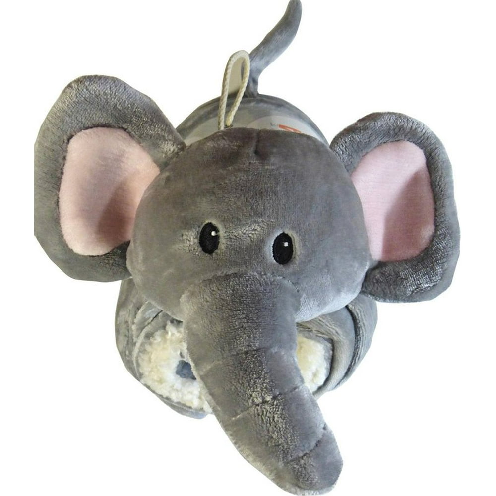 Little Miracles Baby Blanket & Plush Elephant Snuggle Me Sherpa
