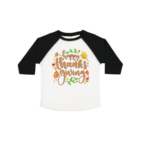 

Inktastic Happy Thanksgiving Fall Design with Leaves Gift Toddler Boy or Toddler Girl T-Shirt