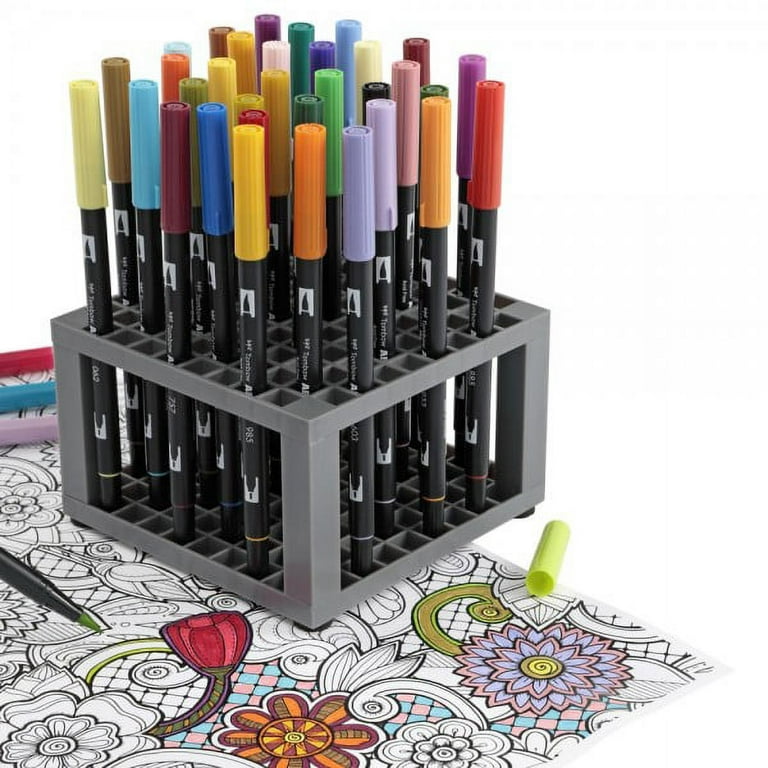 Creative Mark Brush Crate Multi Bin Paint Brush Organizer - Artist Paint & Makeup Brush Holder Pens Pencils Small Tools Organizer - 96 openings