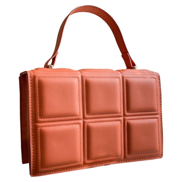 Nuevo bolso de hombro de moda de cuero artificial, bolso cuadrado pequeño con forma de rombo