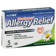 Non-Drowsy, Allergy Relief 24hr Sneezing Itchy Watery Eyes 10mg, 5ct (Pack of 4)