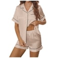 thumbnail image 1 of Fgnfyis Ensemble de Mode pour Femmes, Short à Manches Courtes, Décontracté et Confortable, Beige L, 1 of 5