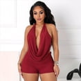 thumbnail image 4 of Trajes para Mujer, Ropa de Club, Elásticos, Sin Espalda, Transparentes, Conjuntos de 2 Piezas para Mujeres Que Salen Rojo S, 4 of 8