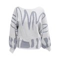 thumbnail image 5 of DHFJKG Sweaters For Women Oversized Scoop Neck Lattern Sleeve Knit Pullover Sweater With Row Edge Fall Winter Versatile Jumper Tops, 5 of 5