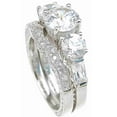 thumbnail image 3 of His and Hers Wedding Ring Set Sterling Silver Wedding Bands Him Her (9/8), 3 of 7