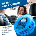 thumbnail image 2 of Reproductor de CD KLIM Nomad Azul Transparente Bluetooth AUX Radio FM, 2 of 7