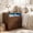 Brown, variant on Demi Bonn 23.6" Wide Nightstand with Charging Station, LED Lights, Modern Night Stand, Side End Table with Drawers, Open Shelf, 2 AC Outlets USB Ports, Beige