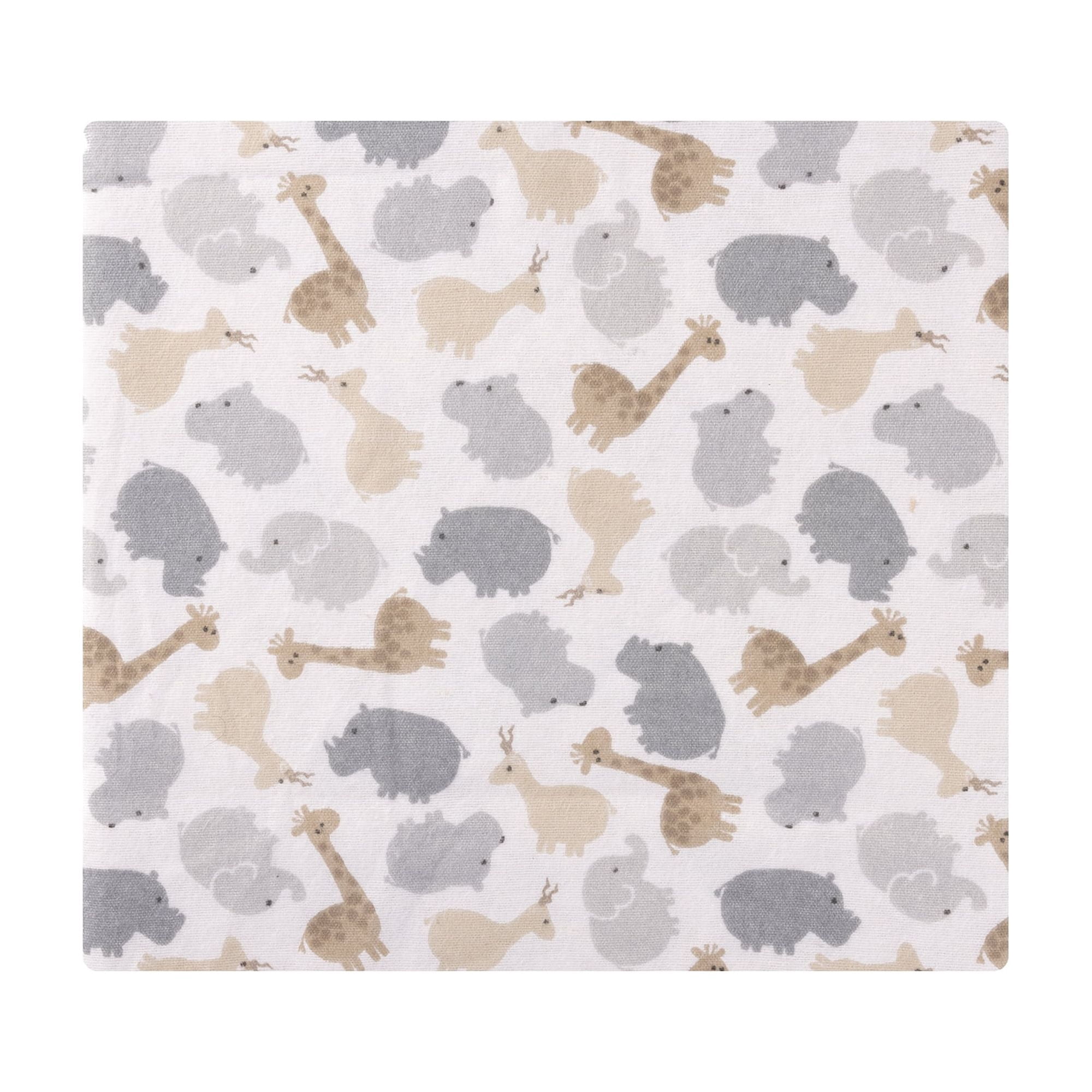 Hudson Baby Unisex Baby Cotton Poly Flannel Receiving Blankets, Safari Friends 4-Pack, One Size