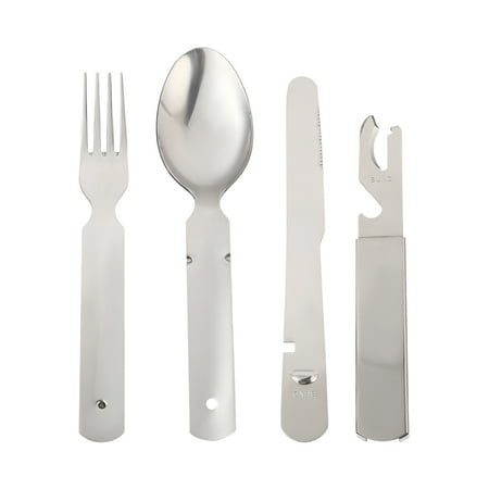 

HOMEMAXS 4pcs Outdoor Portable Cutlery Set Picnic Camping Stainless Steel Cutlery Set