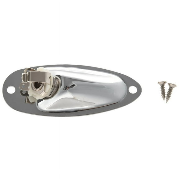1Pcs Boat Guitar Jack 1/4 Inch Input Output Plate Socket 6.35mm Chrome Silver for Style Parts
