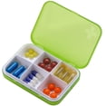 thumbnail image 1 of Pill Organizer - Portable Pill Box Small Pill Container for Purse or Pocket, Excellent Pill Storage Case (Green, 6 Compartment), 1 of 5