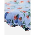 thumbnail image 5 of Top Florales Estilo Campesino Con Mangas Abullonadas Y Cuello En Forma De Corazón De Pradera Para Mujer Azul Claro L, 5 of 5