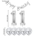 thumbnail image 2 of 11th Birthday Decorations for Girl Silver Double Digits Birthday Party Supplies Turquoise Happy Birthday Banner 11th Birthday Cake Topper Silver Number 11 Foil Balloons 11 Years Old Birthday Decor, 2 of 5