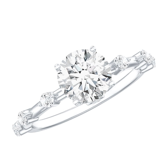 Rosec Jewels Lab Grown Diamond Solitaire Engagement Ring for Women - 0.9 Carat - IGI Certified - E-VS1 Quality - with Jewelry Box, 925 Sterling Silver, US 4.00