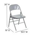 thumbnail image 6 of Flash Furniture HERCULES Series Triple Braced & Double Hinged Gray Metal Folding Chair, 6 of 12