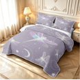 thumbnail image 3 of Erosebridal Boho Dragonfly Bed Spread Queen,Dreamy Flower Queen Coverlet Set,Lavender White,3pcs,1 Quilt and 2 Pillowcases, 3 of 7