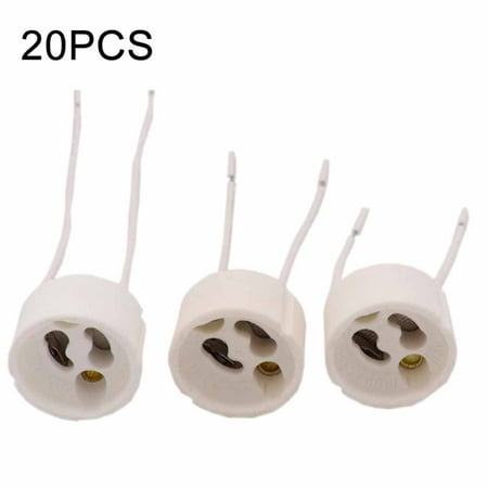 

TureClos 20Pcs Ceramic Lamp Holder Heat Resistant Siliconee Wire Connector Socket Base Supplies