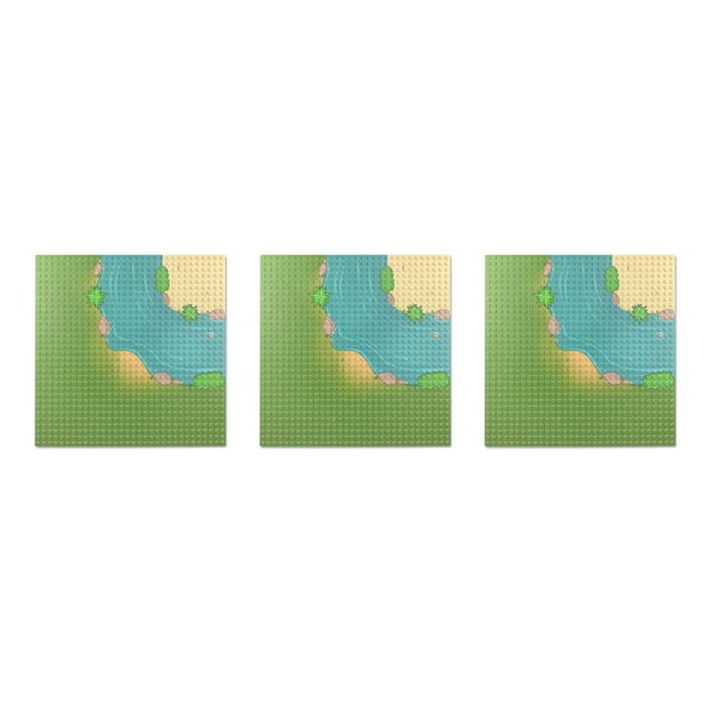 bedienty Plastic Building Bricks Baseplate Base Plate Board Platform Miniature Replacement Parts Presents Party Favors Accessories Grass Type 2 3Set