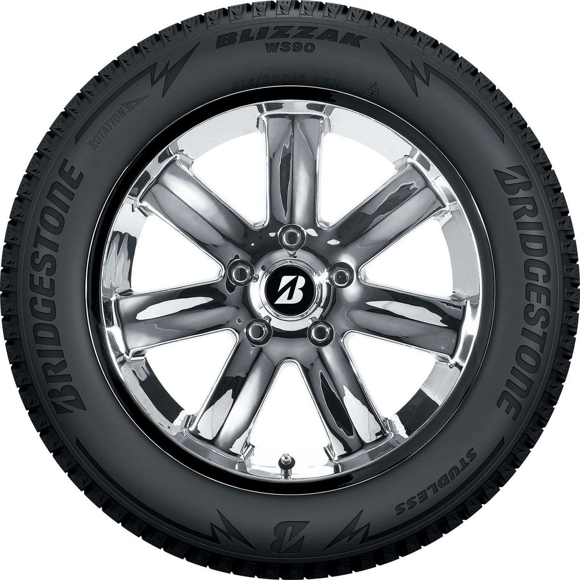Bridgestone Blizzak WS90 Winter 205/65R16 95T Passenger Tire Fits: 2016-21  Chevrolet Malibu L, 2012-13 Toyota Camry Hybrid LE