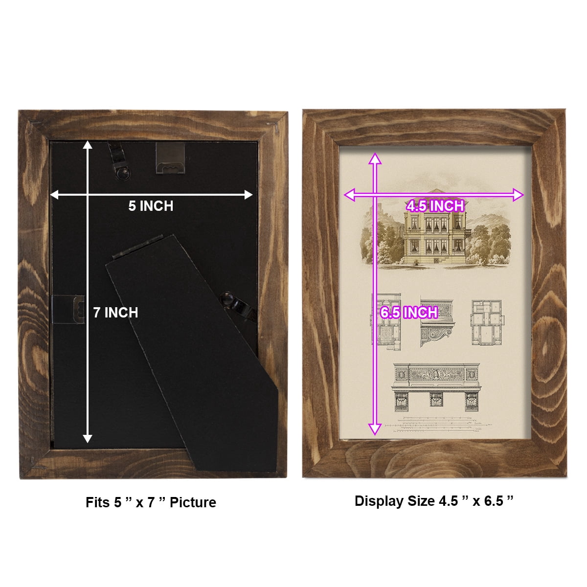 Estate and Plan I -Framed Print w/glass-Walnut