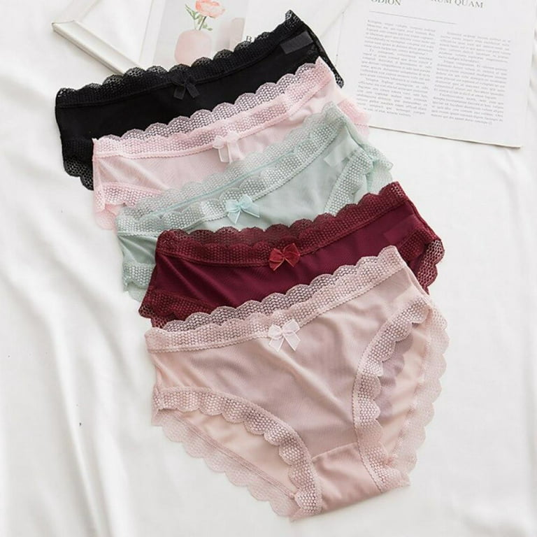 KOOYTE Underwear Women's Lace Panties Seamless Low Waist Briefs