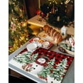 thumbnail image 2 of Christmas Snowman Placemats Set of 6 Winter Christmas Tree Cardinals Red plaid Heat Insulation Washable Place Mats, Rustic Non-Slip Table Mats for Dining Table Party Kitchen Decor,13x19 Inch, 2 of 4