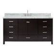 thumbnail image 2 of Ariel Cambridge 67 Inch Single Rectangle Sink Vanity With Carrara White Marble Countertop With 1.5 Edge In Espresso, 2 of 10