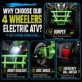 thumbnail image 5 of IVFJFV 36V Electric 4 Wheeler, Electric Four Wheeler with Rubber Tires, 500W Off-Road All-Terrain Featuring Dual Speed Adjust, Front Rear Shock Absorbers, Multiple Safety Protection Designs,GREEN, 5 of 11
