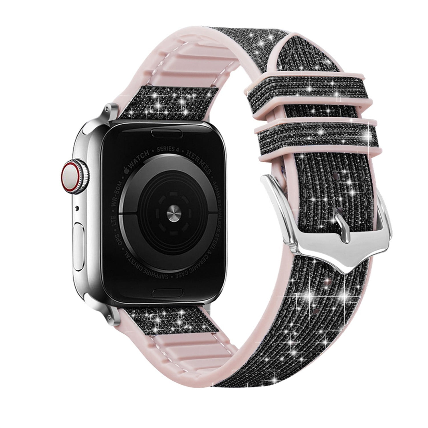 Silicone+Leather Strap For Apple Watch Bands 40mm 44mm 41mm 45mm