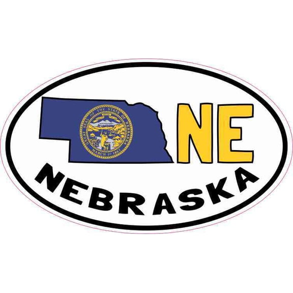 5in x 3in Oval NE Nebraska Sticker Vinyl Car Bumper Decal Luggag
