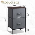 thumbnail image 2 of GALAXHERO Nightstand, Bedside End Table with 2 Fabric Drawers for Bedroom, Closet, Dorm, Dark Grey, 2 of 5