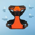 thumbnail image 5 of Voyager Dog Harness Dual Leash Attachment No-Pull Control Adjustable Soft But Strong Pet Harness For Medium And Large Dogs With 3M Reflective Technology - Orange, L (Chest: 25 - 30"), 5 of 6