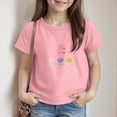 thumbnail image 2 of kpoplk Girls Short Sleeve T-Shirts Kids Cute Graphic Basic Tees Fashion Summer Crewneck Tops 5-14 Years(Pink,4-5 Y), 2 of 5